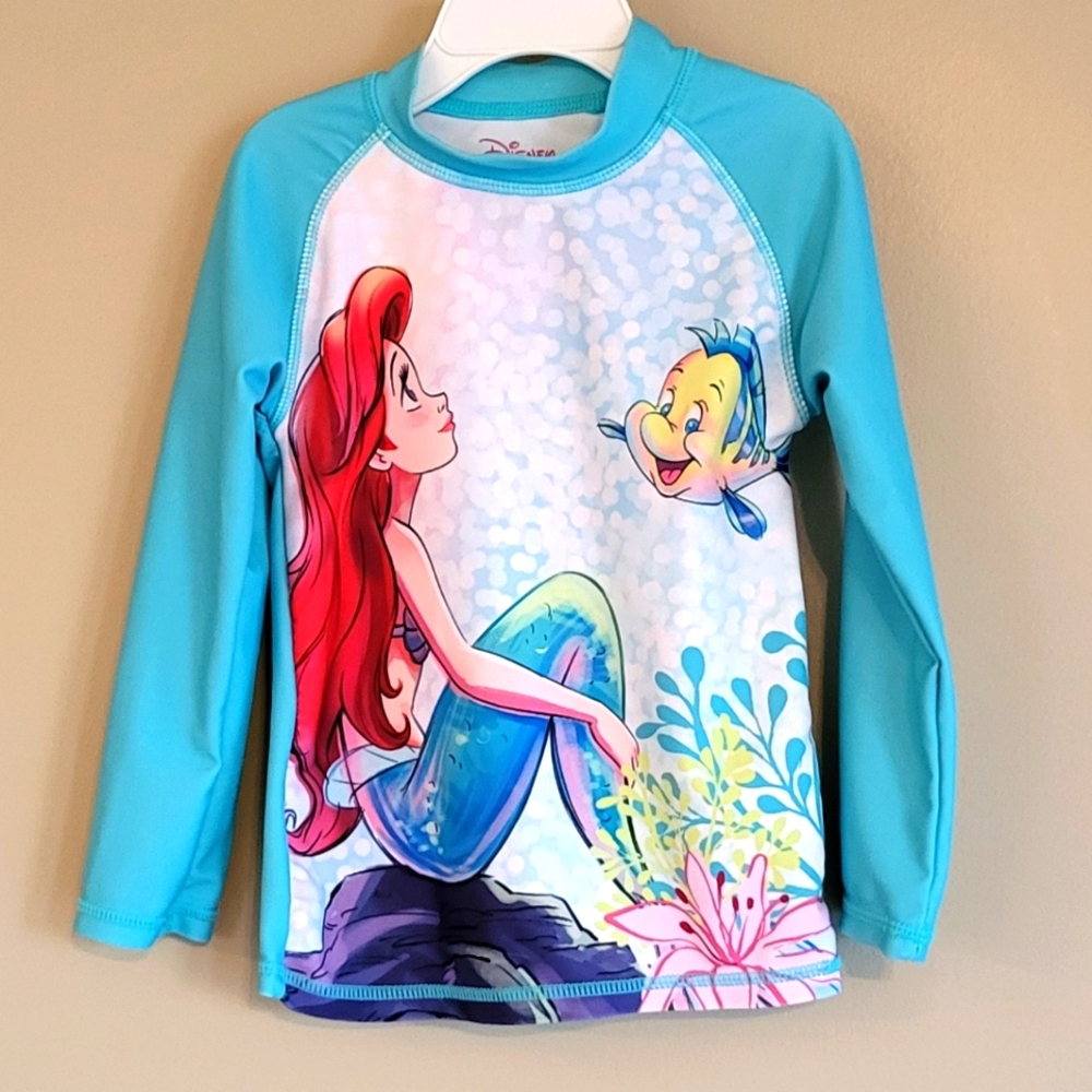 Disney Little Mermaid long sleeve rashguard swim top